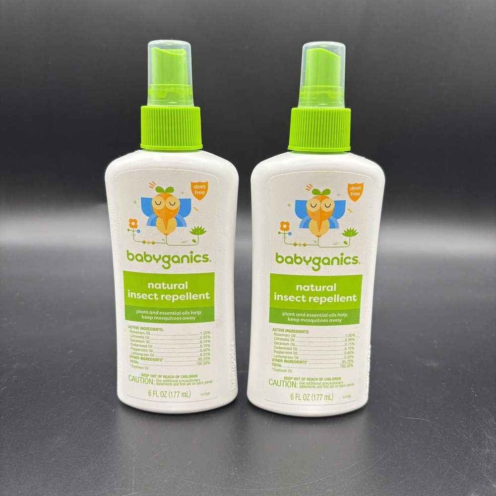 New Babyganics Natural Insect Repellent Pump Spray 8 Oz Lot Of 2‎